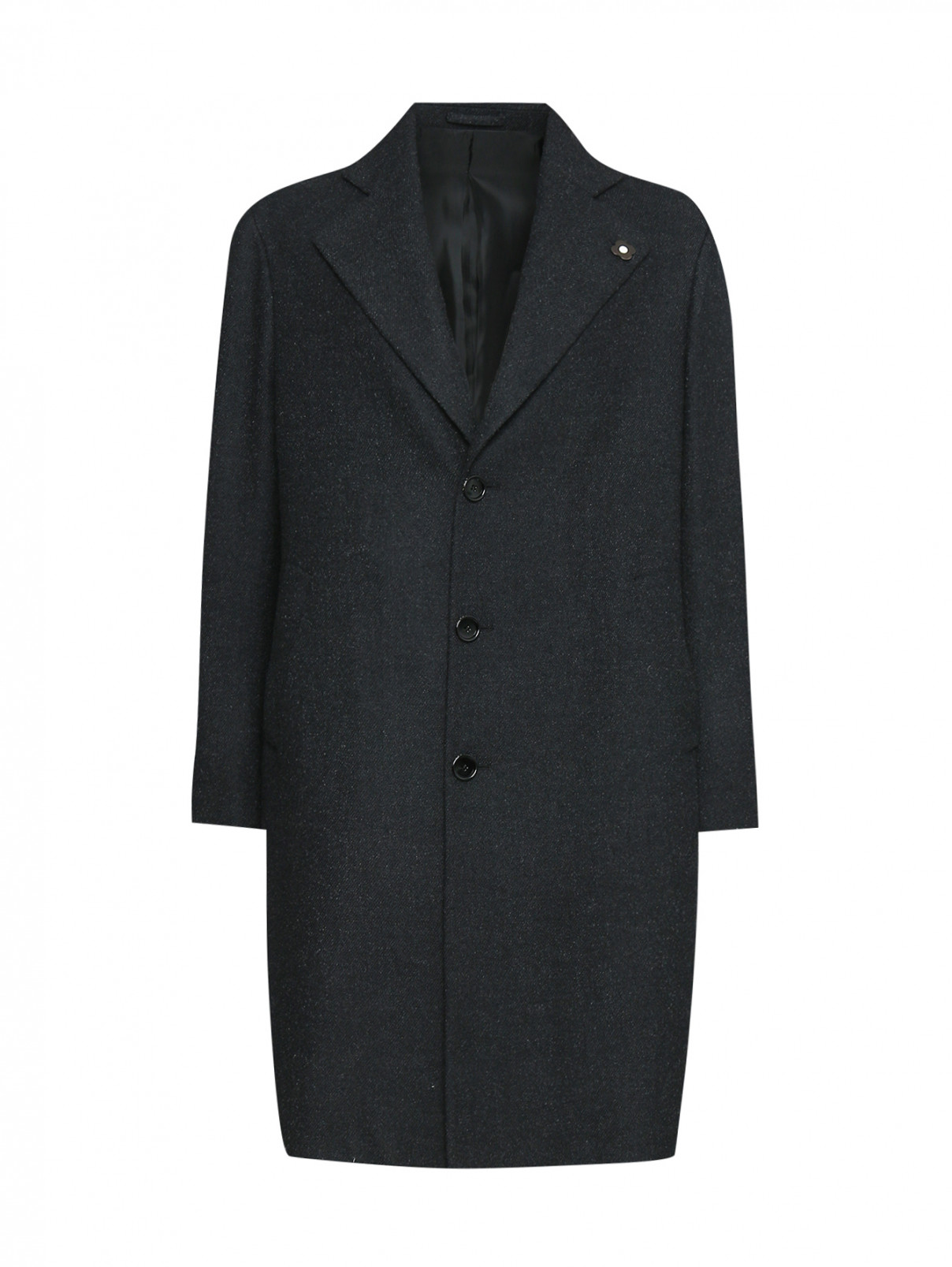 Пальто из кашемира с карманами LARDINI  –  Общий вид  – Цвет:  Черный