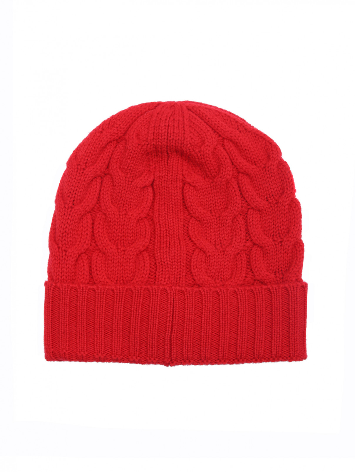 Однотонная шапка из шерсти Moncler  –  Обтравка1  – Цвет:  Красный