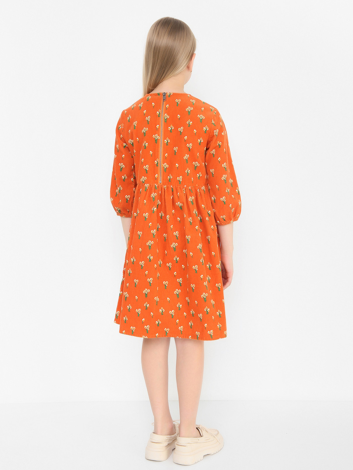 Платье из микровельвета с карманами Stella McCartney kids  –  МодельВерхНиз1  – Цвет:  Узор