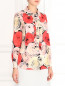 Блуза из шелка с цветочным узором Moschino Cheap&Chic  –  Модель Верх-Низ