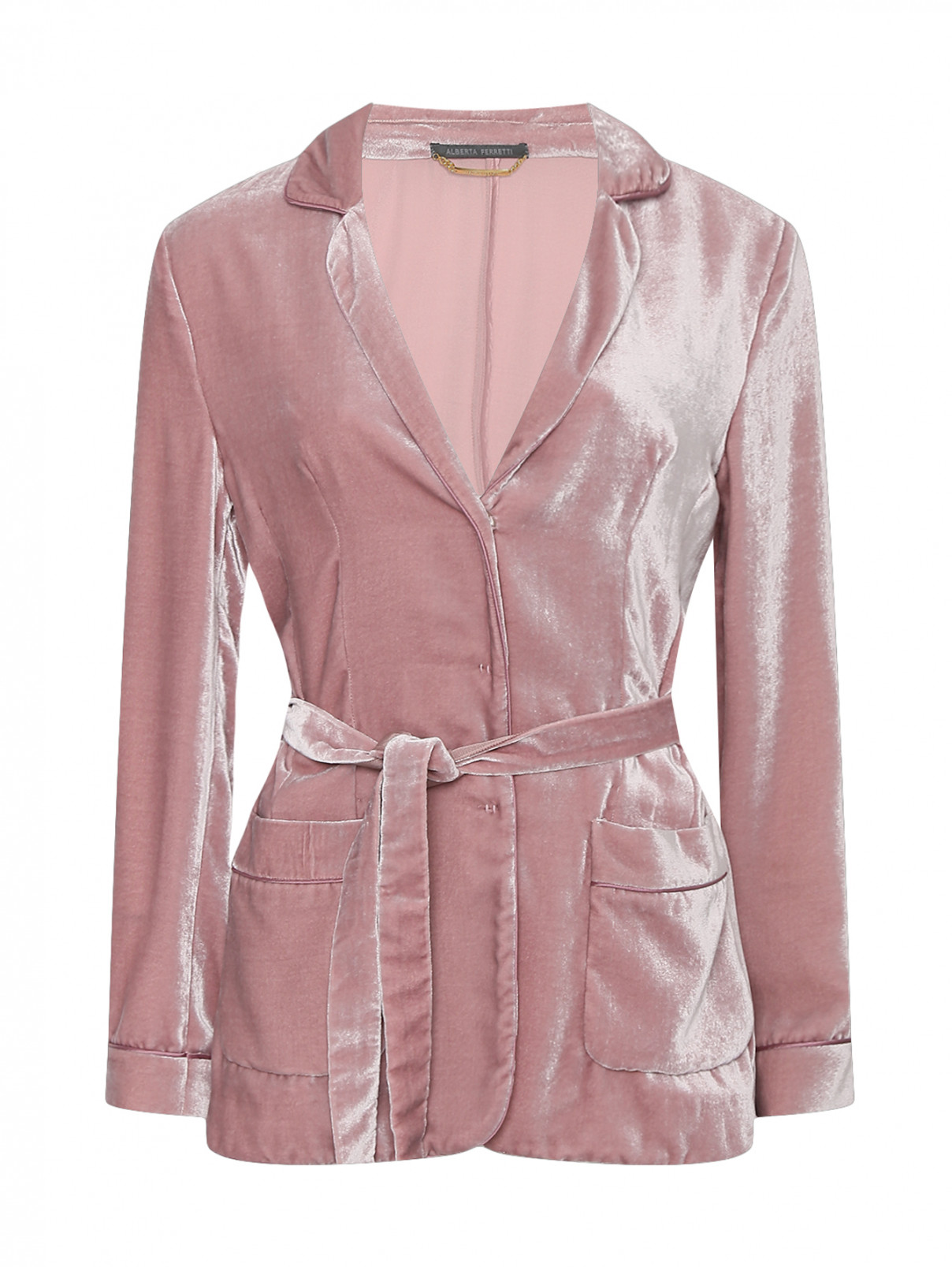 Жакет с накладными карманами Alberta Ferretti  –  Общий вид  – Цвет:  Розовый