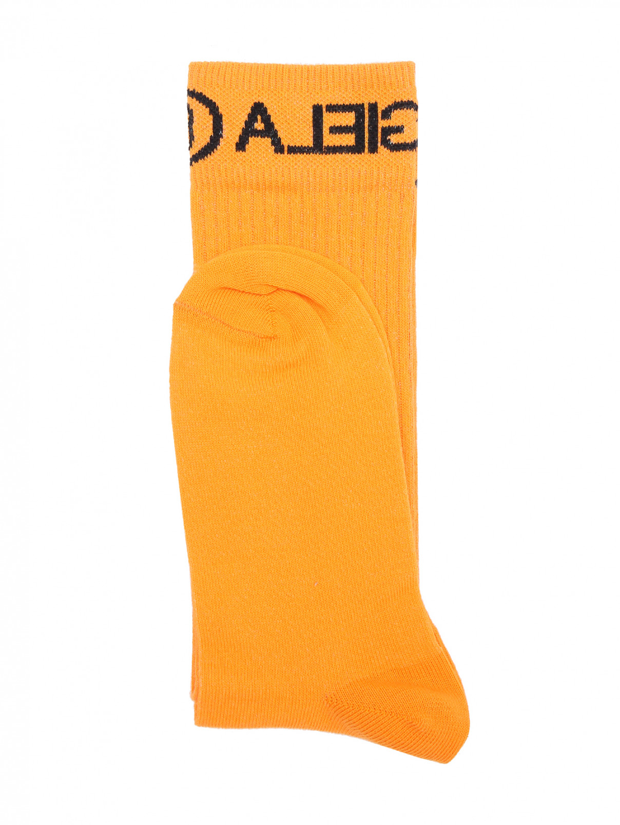 Высокие носки в "рубчик" MM6  –  Обтравка1  – Цвет:  Оранжевый
