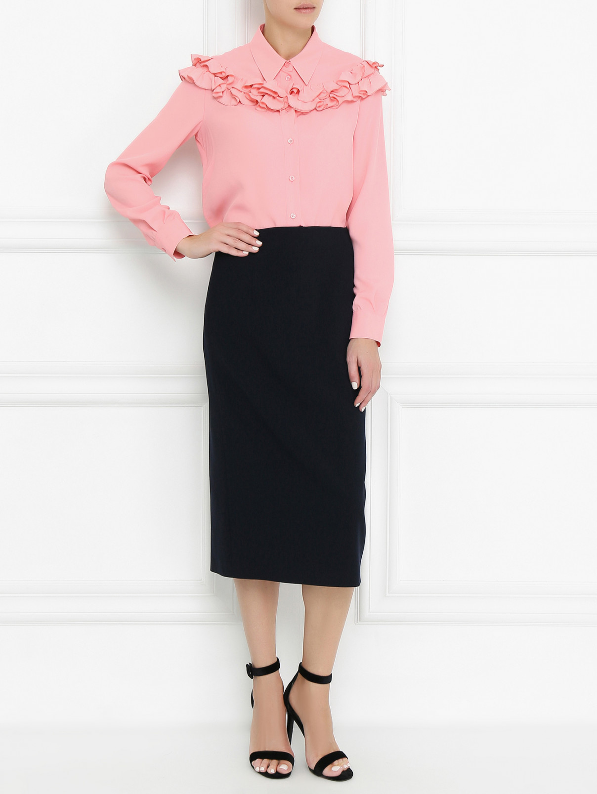 Блуза с декором Moschino Boutique  –  Модель Общий вид  – Цвет:  Розовый