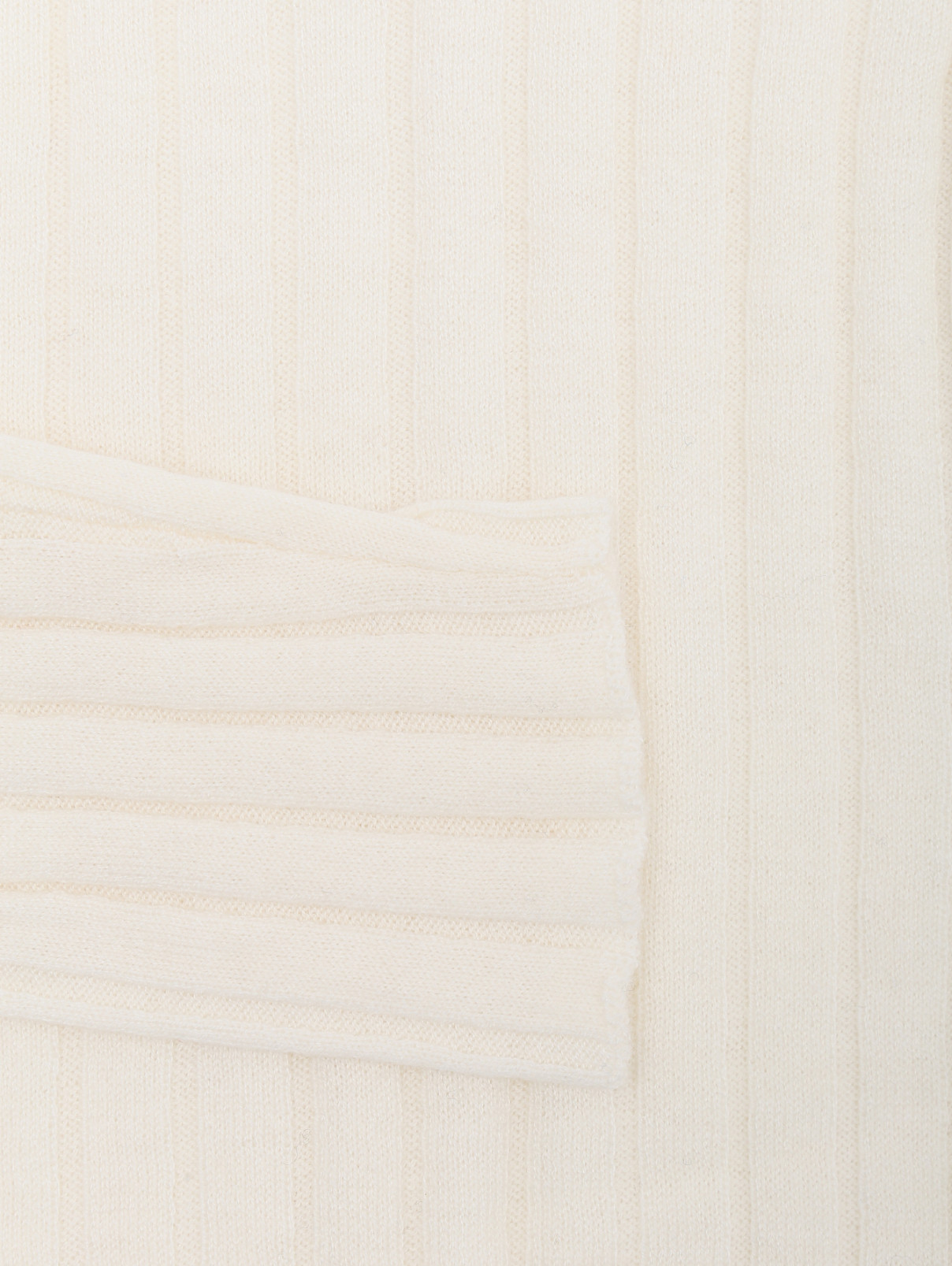 Водолазка из смешанной шерсти в рубчик MiMiSol  –  Деталь1  – Цвет:  Белый