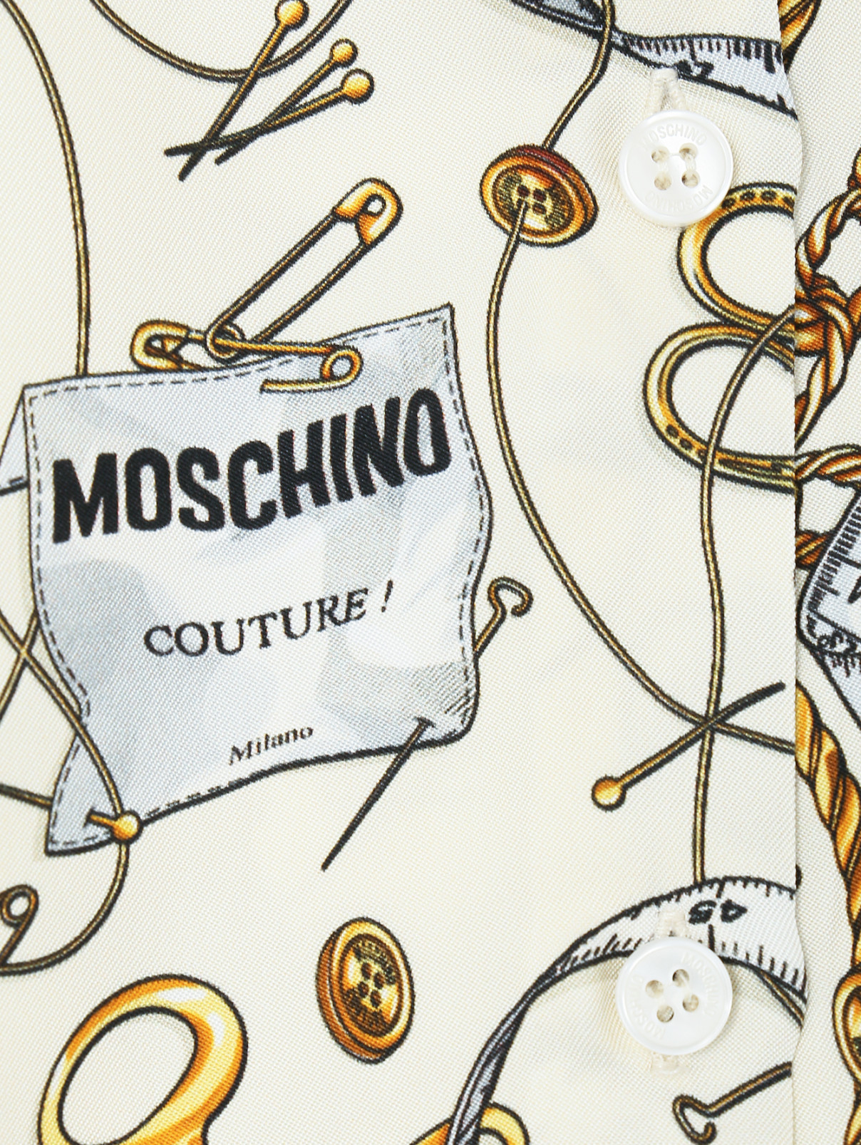 Блуза из вискозы с длинным рукавом Moschino  –  Деталь  – Цвет:  Узор