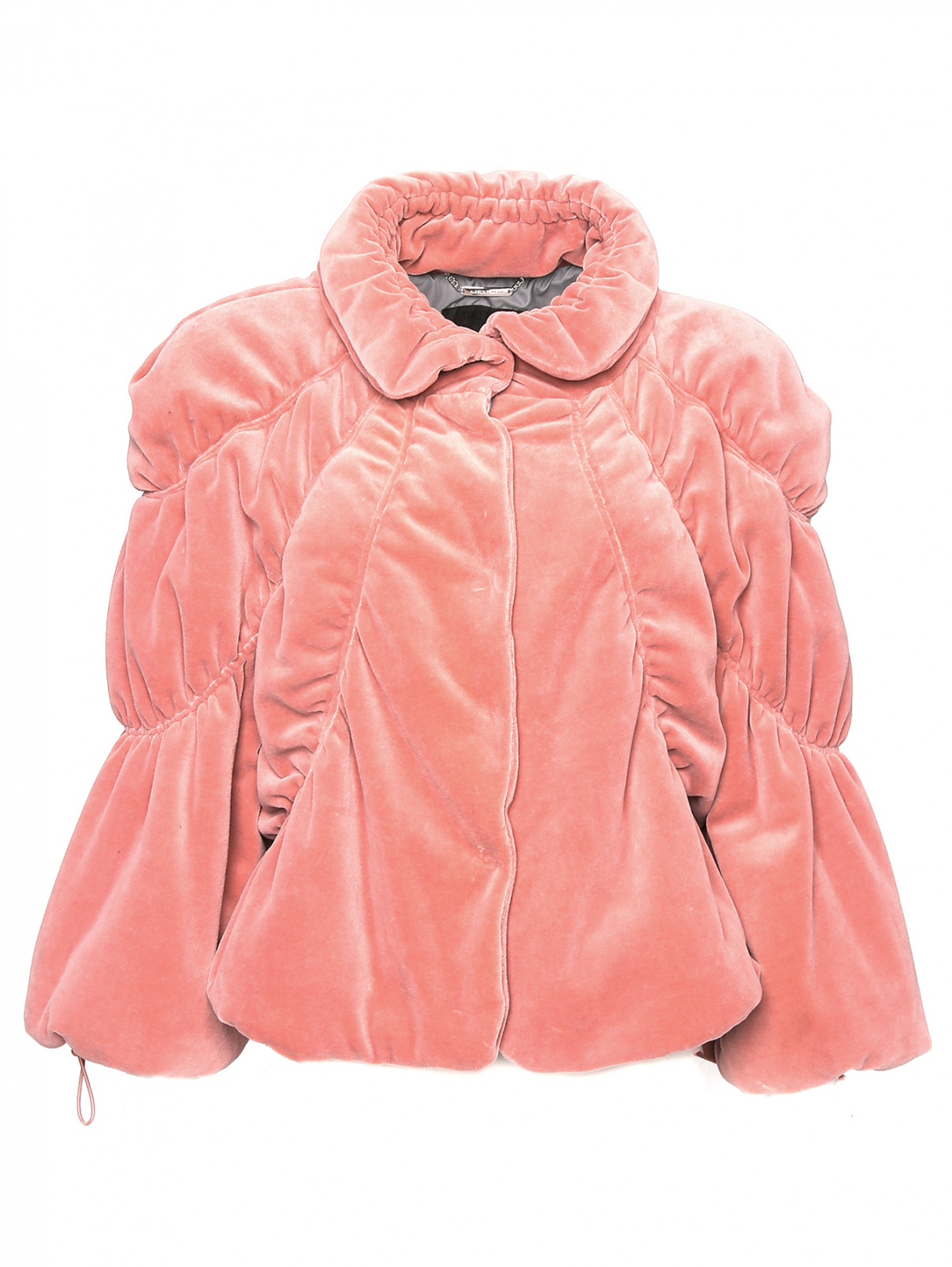 Стеганая куртка из бархата Alberta Ferretti  –  Общий вид  – Цвет:  Розовый