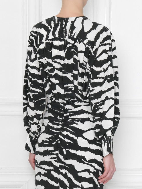 Блуза из шелка свободного кроя с узором Isabel Marant - МодельВерхНиз1