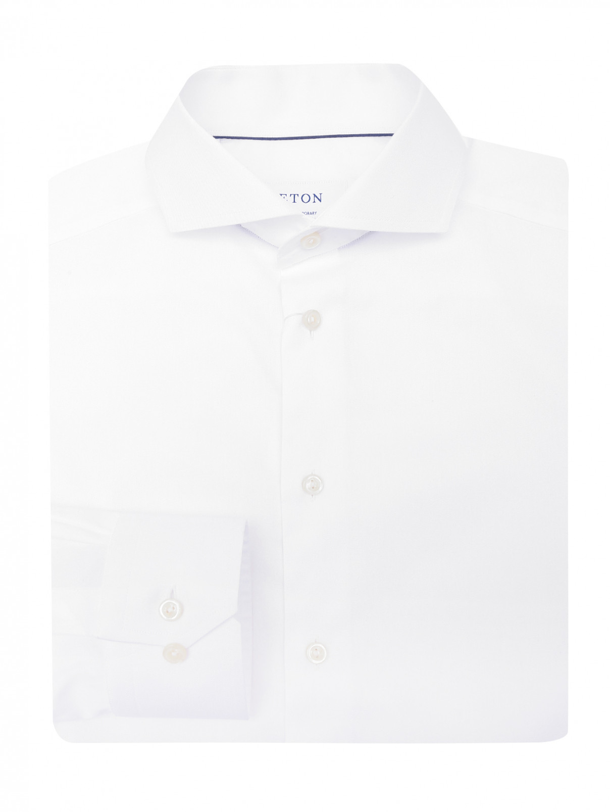 Рубашка из хлопка прямого кроя Eton  –  Общий вид  – Цвет:  Белый