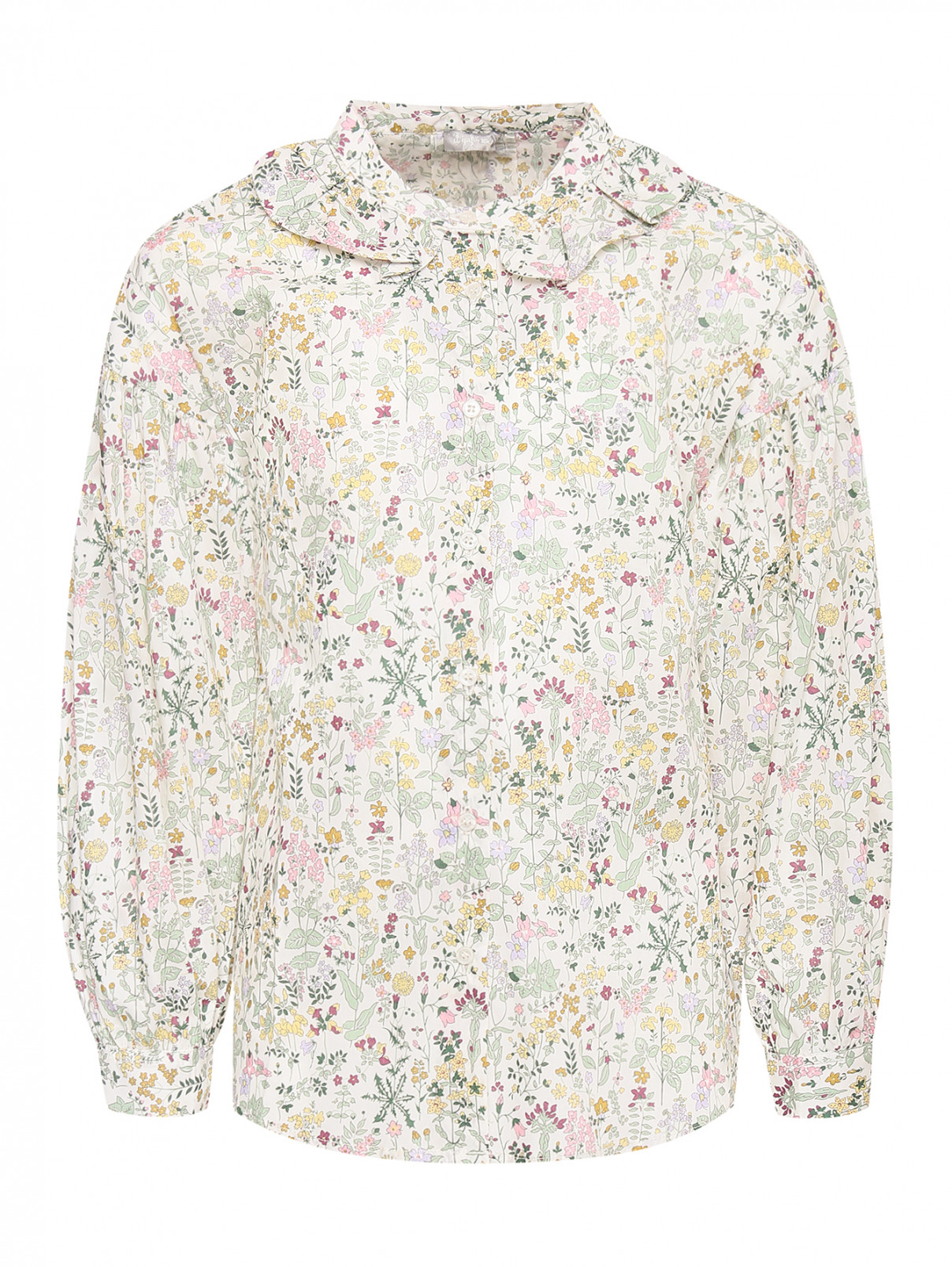 Блуза из хлопка с узором Il Gufo  –  Общий вид  – Цвет:  Узор