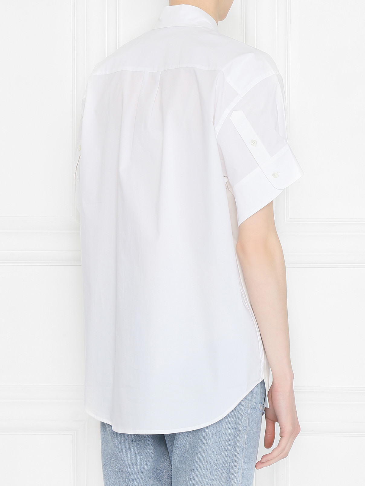 Комбинированная рубашка с короткими рукавами Dorothee Schumacher  –  МодельВерхНиз1  – Цвет:  Белый
