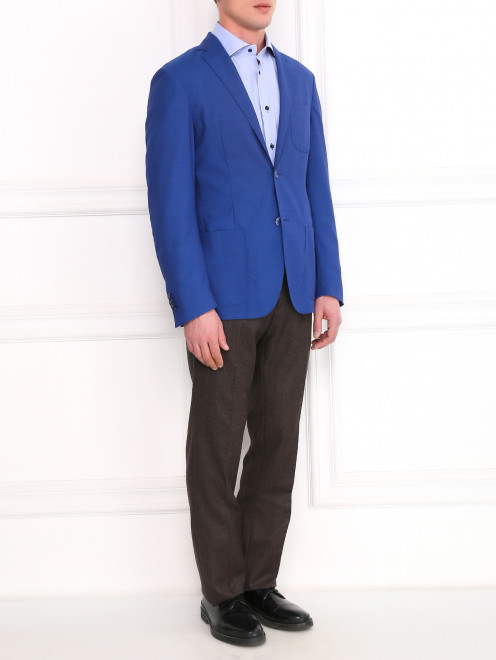 Легкий пиджак из шерсти Corneliani ID - Модель Общий вид