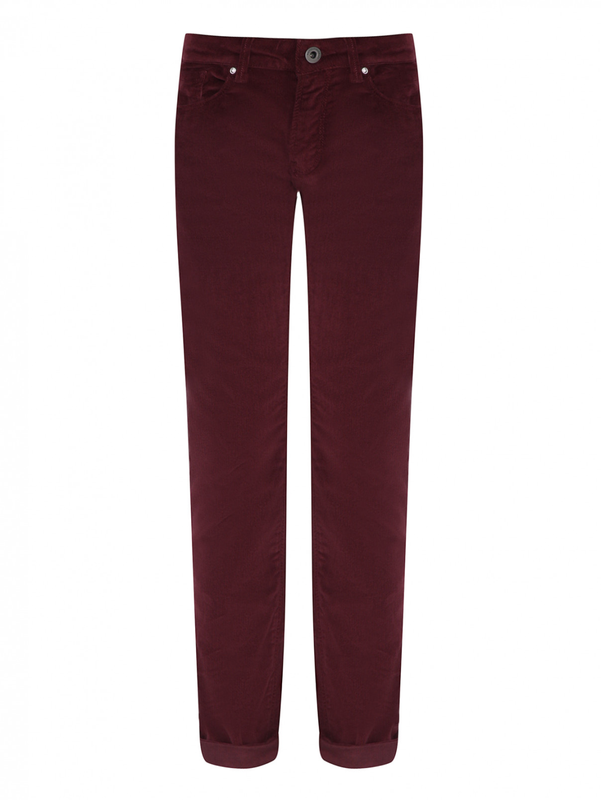 Вельветовые брюки с карманами Emporio Armani  –  Общий вид  – Цвет:  Красный