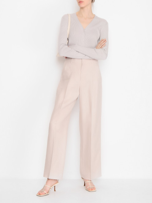 Брюки из льна прямого кроя Max Mara - МодельОбщийВид