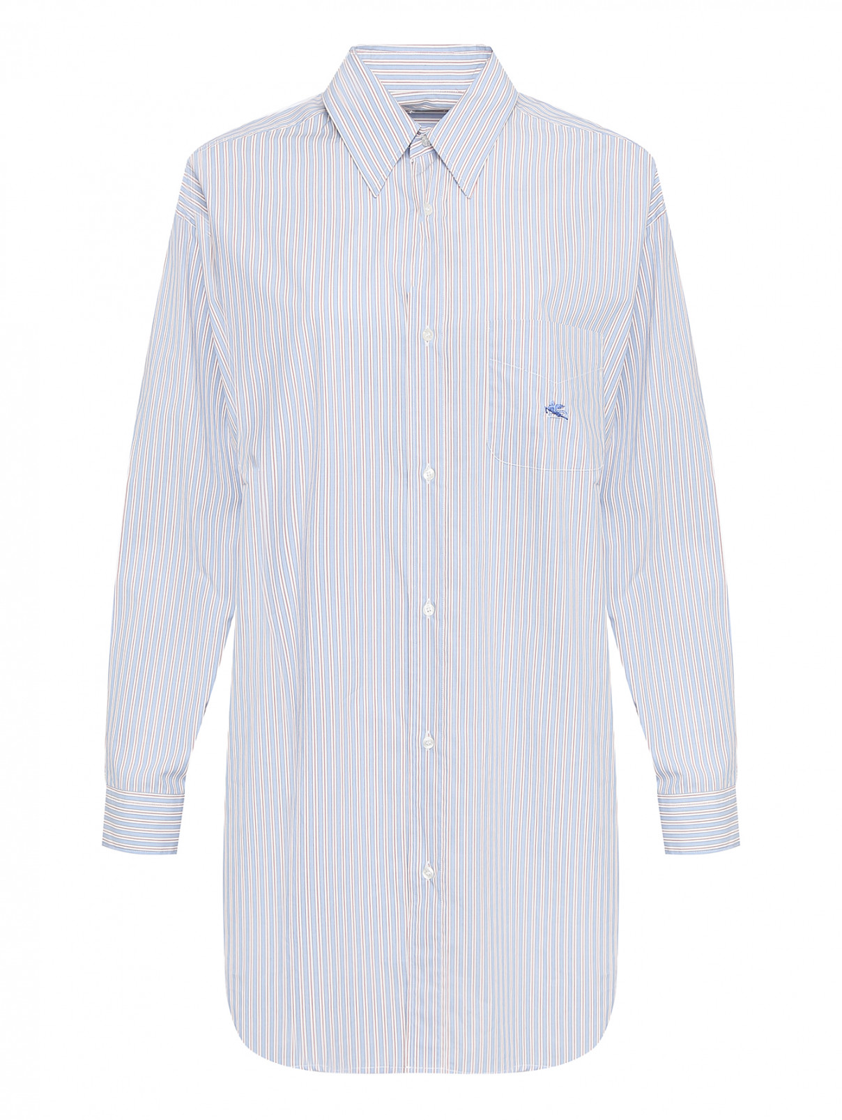 Рубашка с узором полоска Etro  –  Общий вид  – Цвет:  Синий