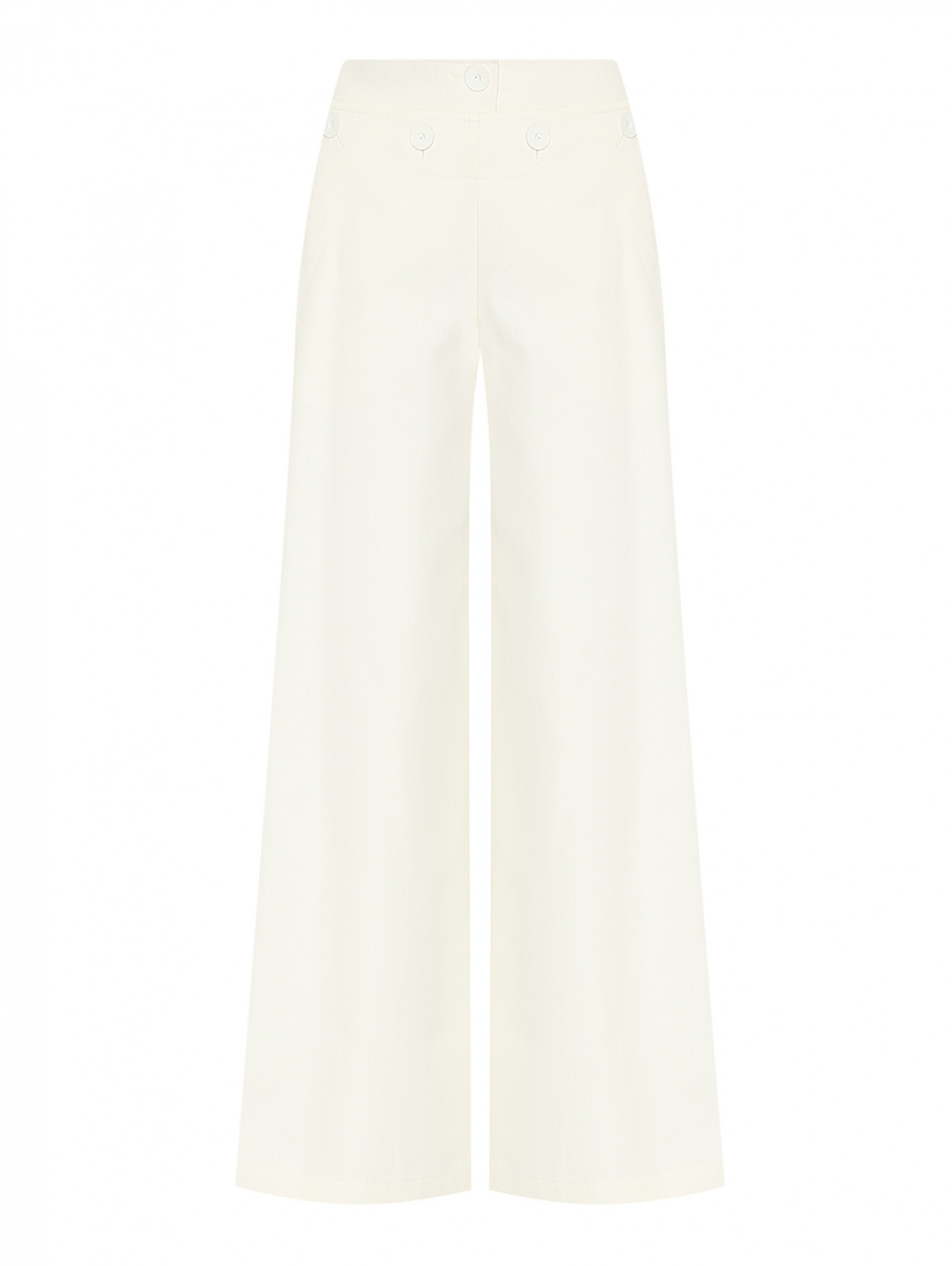 Однотонные брюки с пуговицами Max Mara  –  Общий вид  – Цвет:  Белый