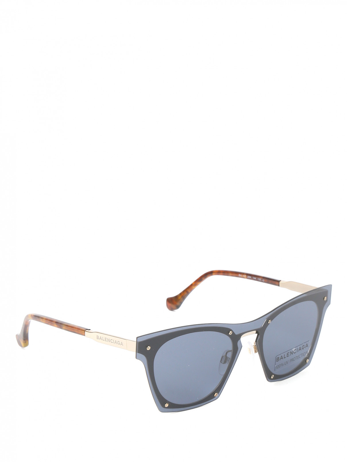 Солнцезащитные очки в оправе из пластика и металла Balenciaga  –  Обтравка1  – Цвет:  Синий