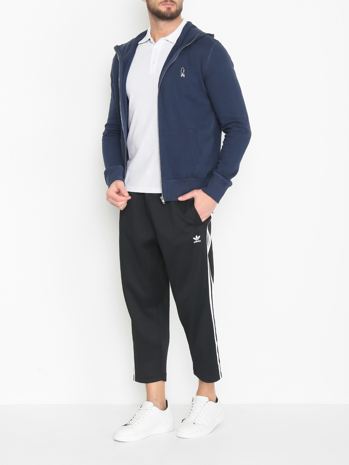 Брюки на резинке с лампасами Adidas Originals  –  МодельОбщийВид