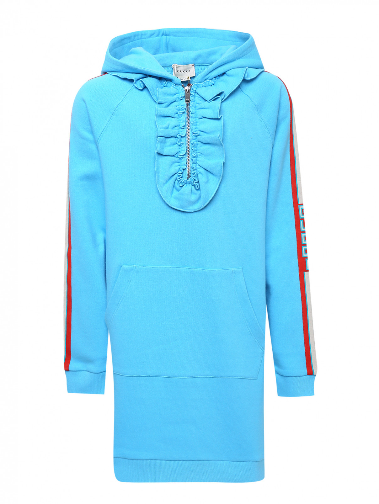 Платье трикотажное с капюшоном Gucci  –  Общий вид  – Цвет:  Синий