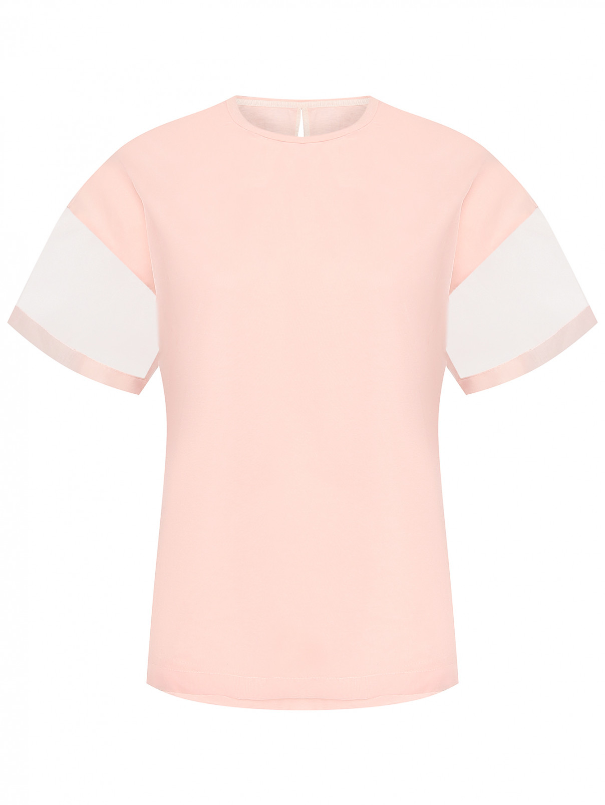 Комбинированная футболка из хлопка Tatras  –  Общий вид  – Цвет:  Розовый