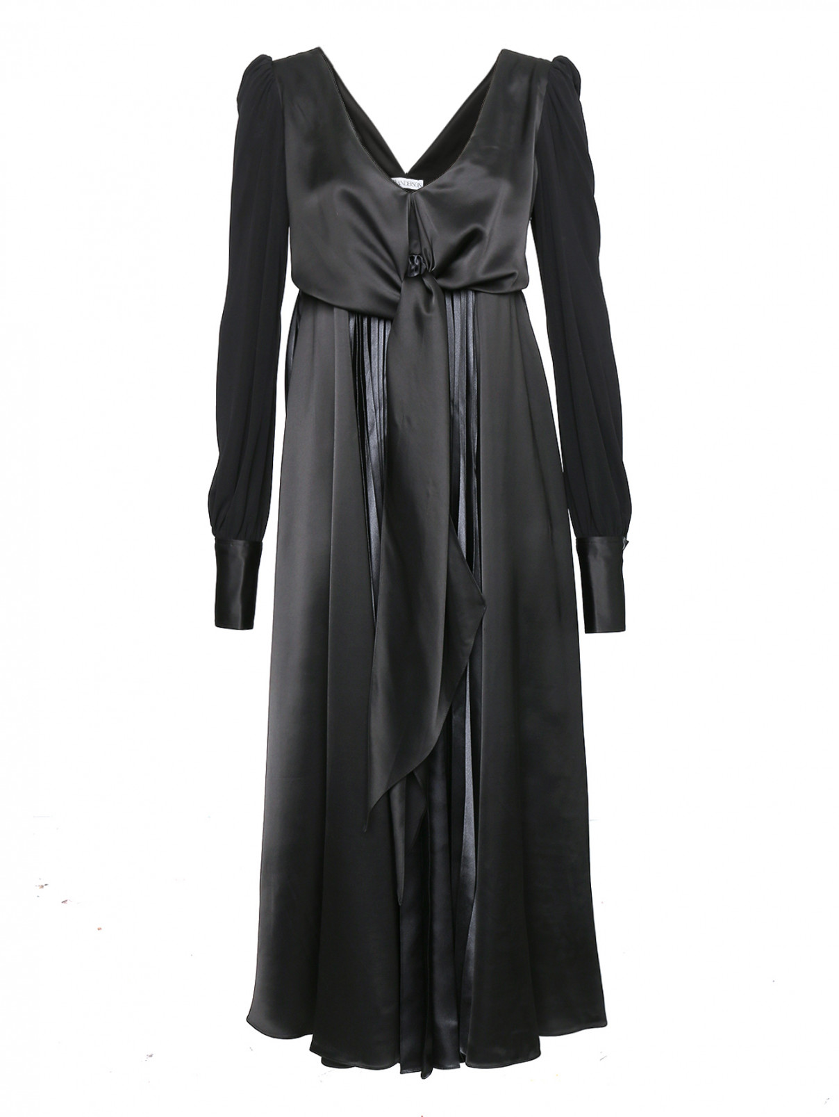 Платье однотонное из вискозы J.W. Anderson  –  Общий вид  – Цвет:  Черный