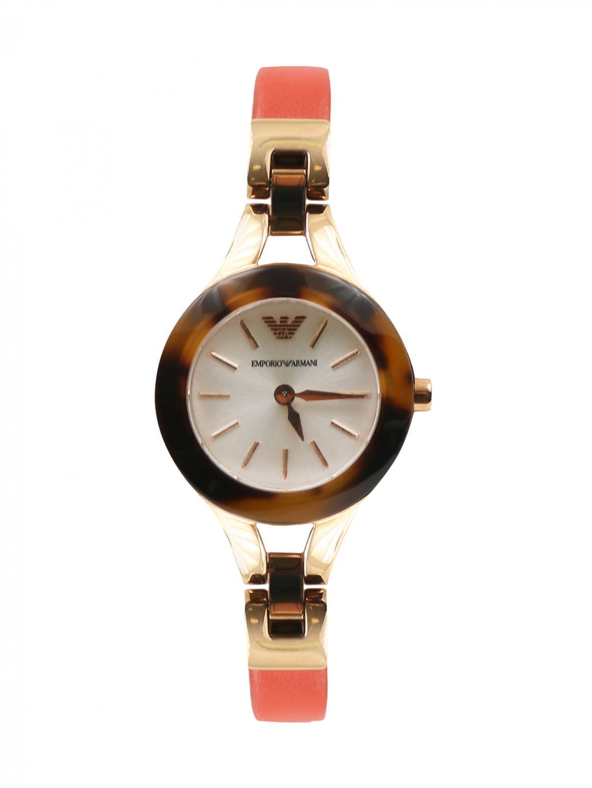 Часы с кожаным браслетом Emporio Armani  –  Общий вид  – Цвет:  Красный