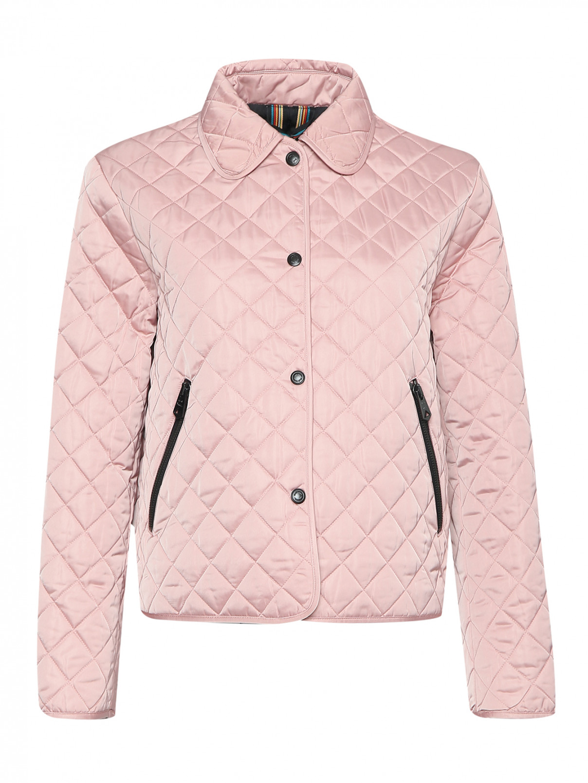 Стеганая куртка с карманами Paul Smith  –  Общий вид  – Цвет:  Розовый