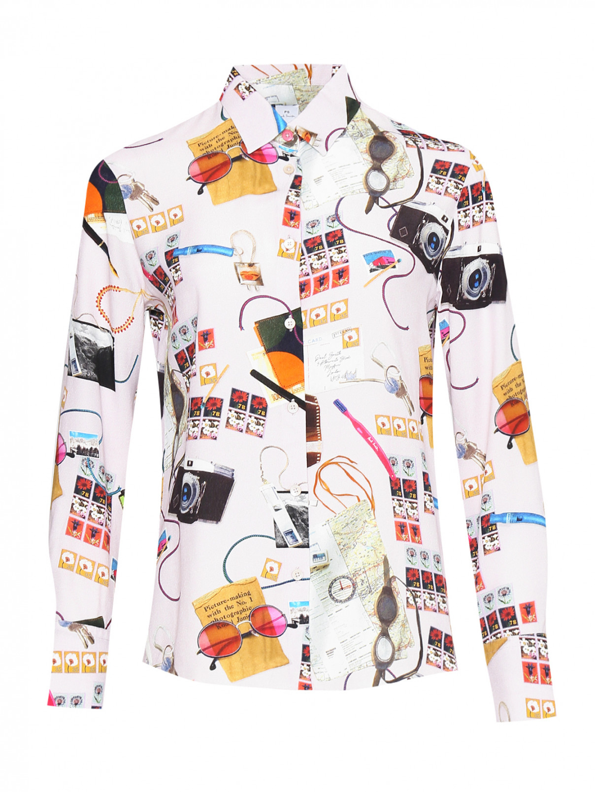 Блуза из вискозы с узором Paul Smith  –  Общий вид  – Цвет:  Узор