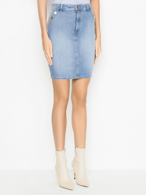 Мини юбка из денима Guess - МодельВерхНиз