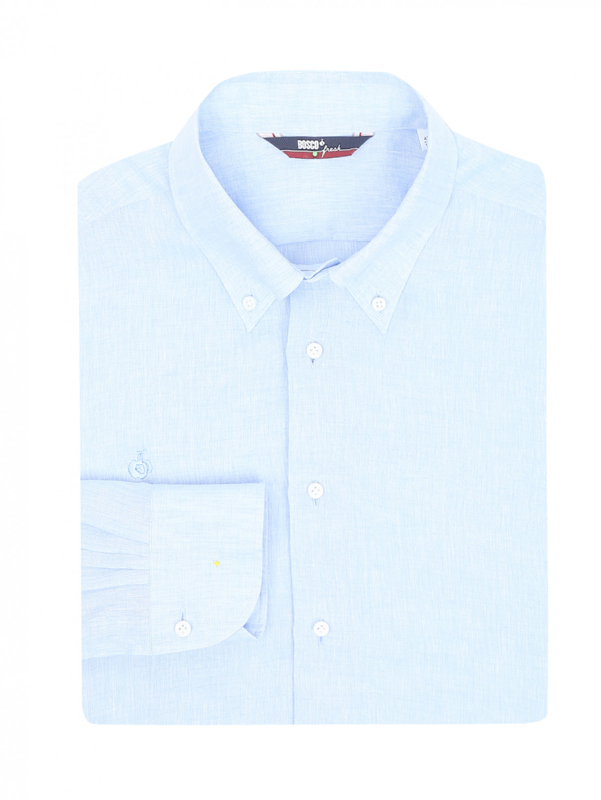 Рубашка из льна BOSCO  –  Общий вид  – Цвет:  Синий