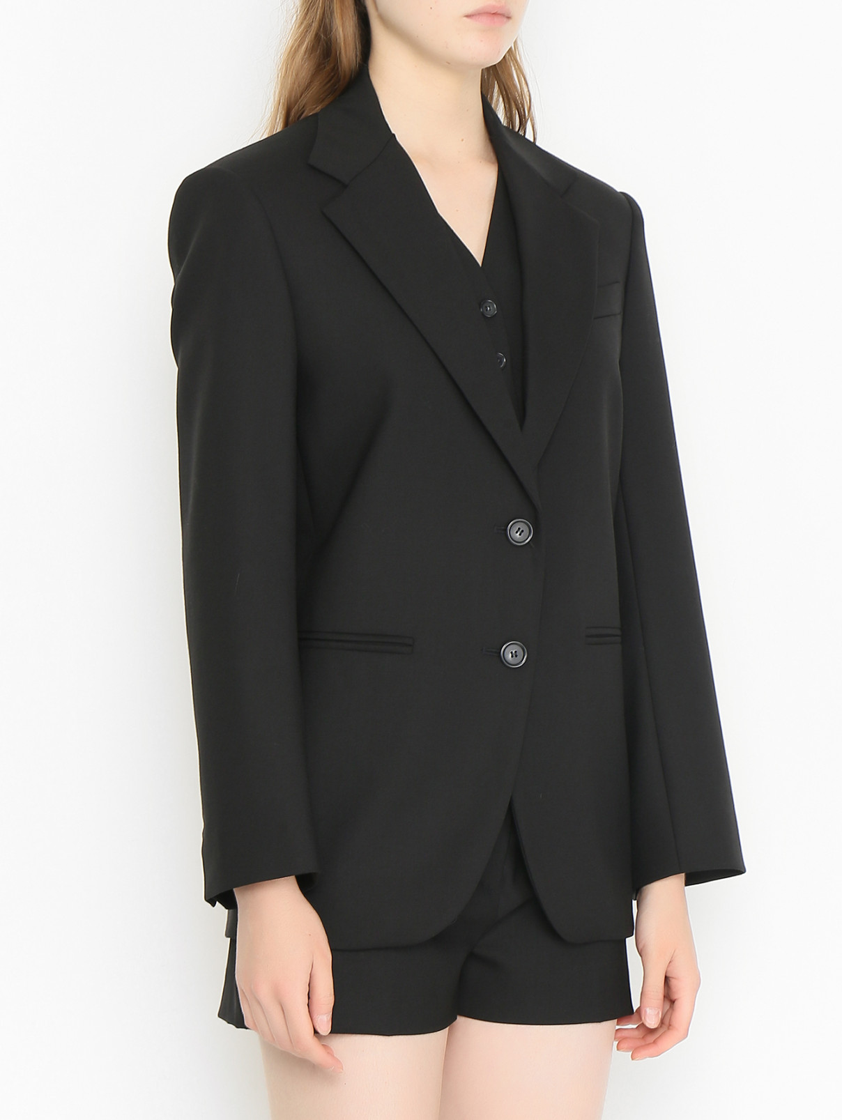 Жакет прямого кроя Sportmax  –  МодельВерхНиз  – Цвет:  Черный