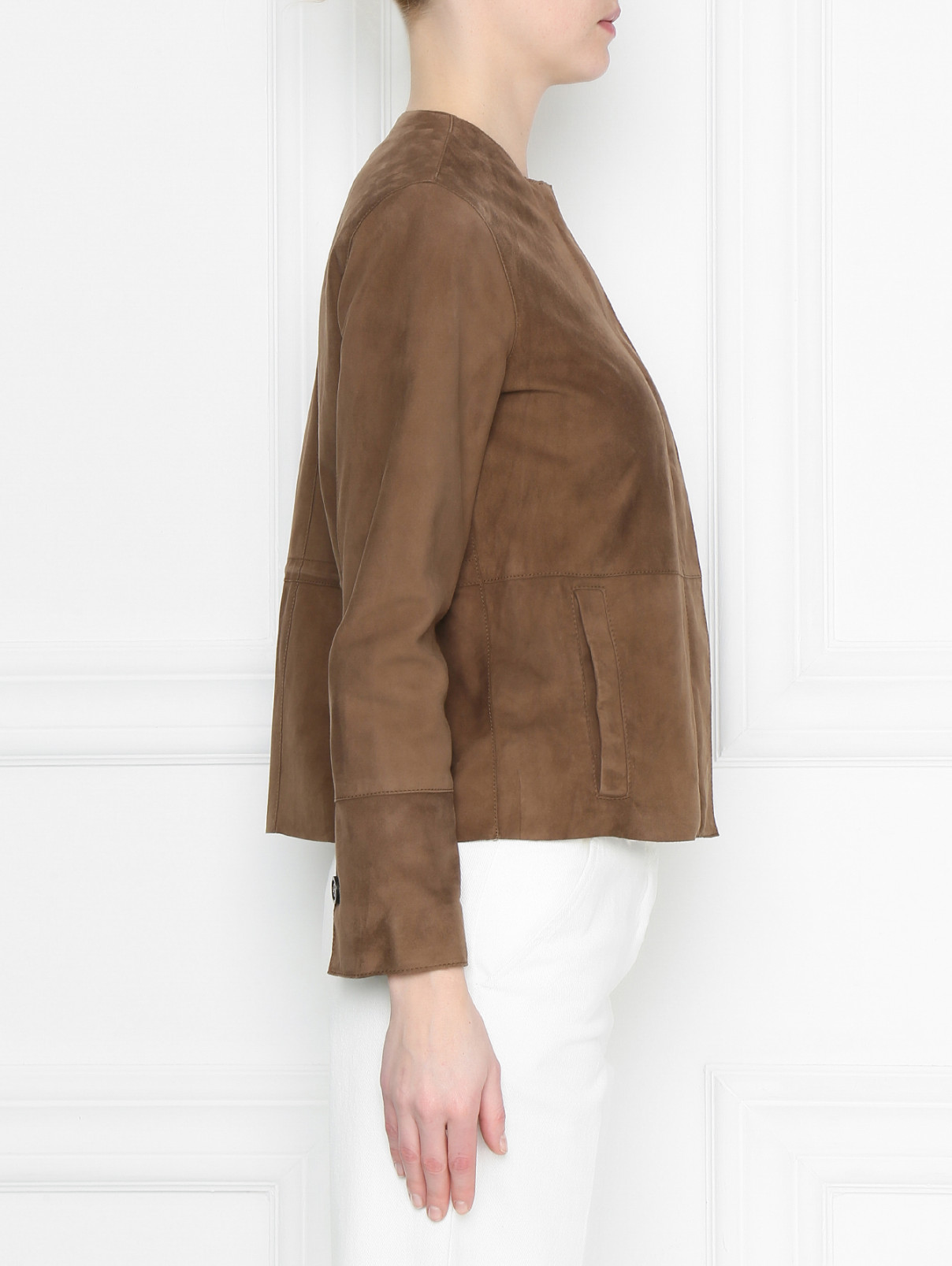 Mocha様 Weekend Max Mara коричневая замшевая куртка на молнии (467252