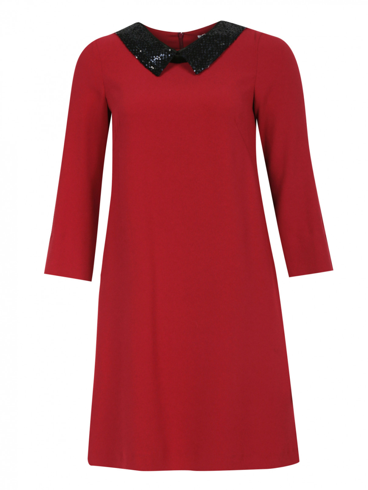 Платье-футляр с декоративным воротником Max&Co  –  Общий вид  – Цвет:  Красный