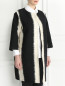Пальто из хлопка и шелка с узором Marina Rinaldi  –  Модель Верх-Низ
