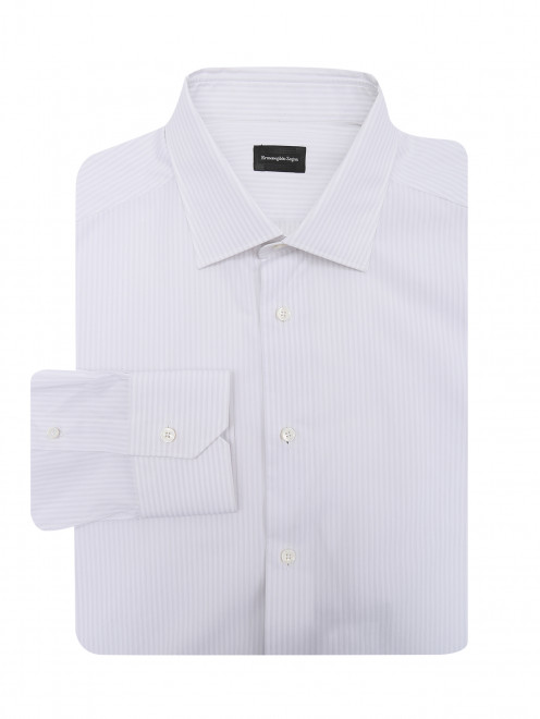 Рубашка из хлопка с узором полоска  - Общий вид