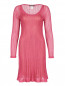 Трикотажное платье из шелка фактурной вязки Alberta Ferretti  –  Общий вид