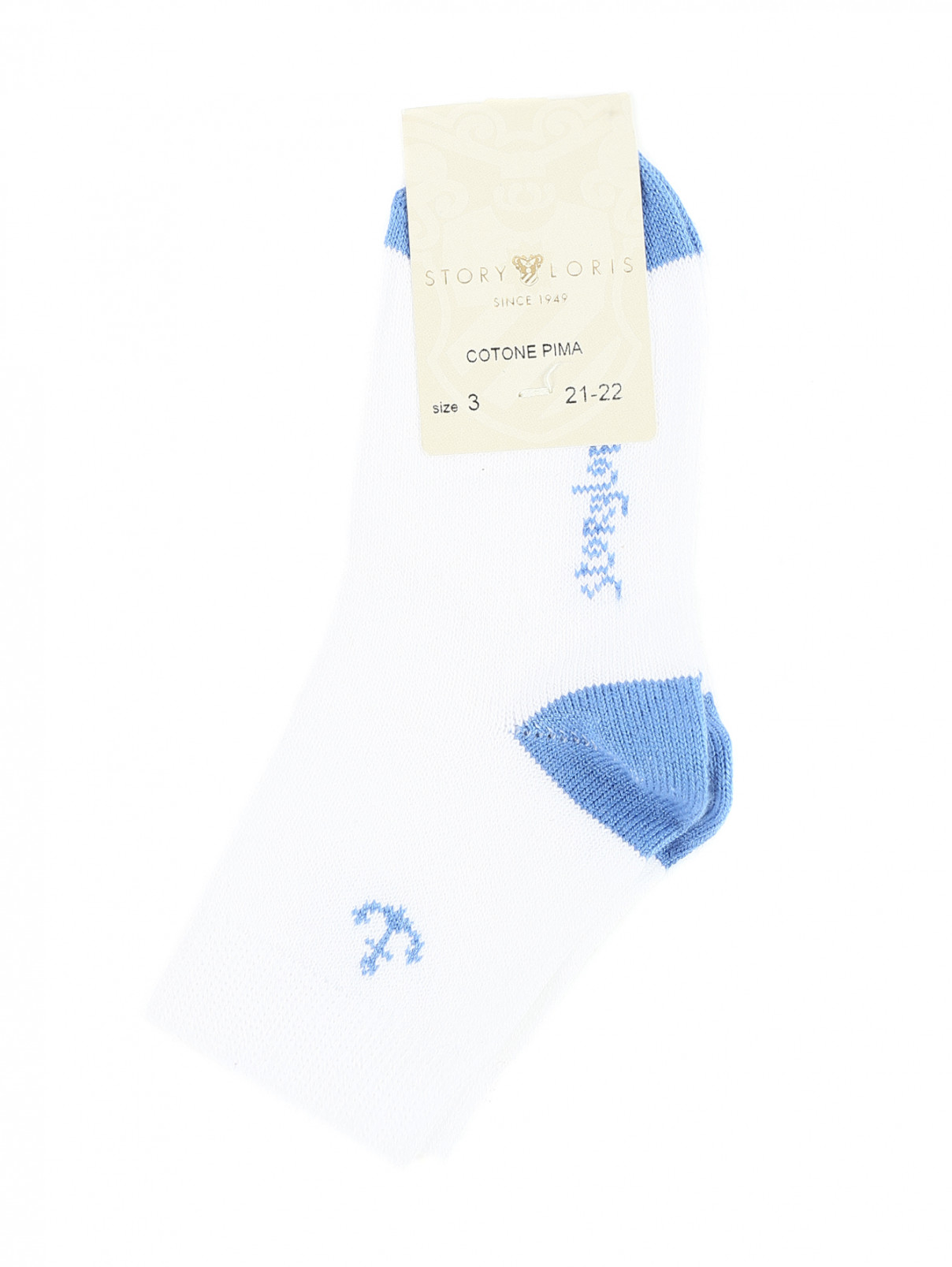 Носки из хлопка с контрастными вставками Story Loris  –  Общий вид  – Цвет:  Белый
