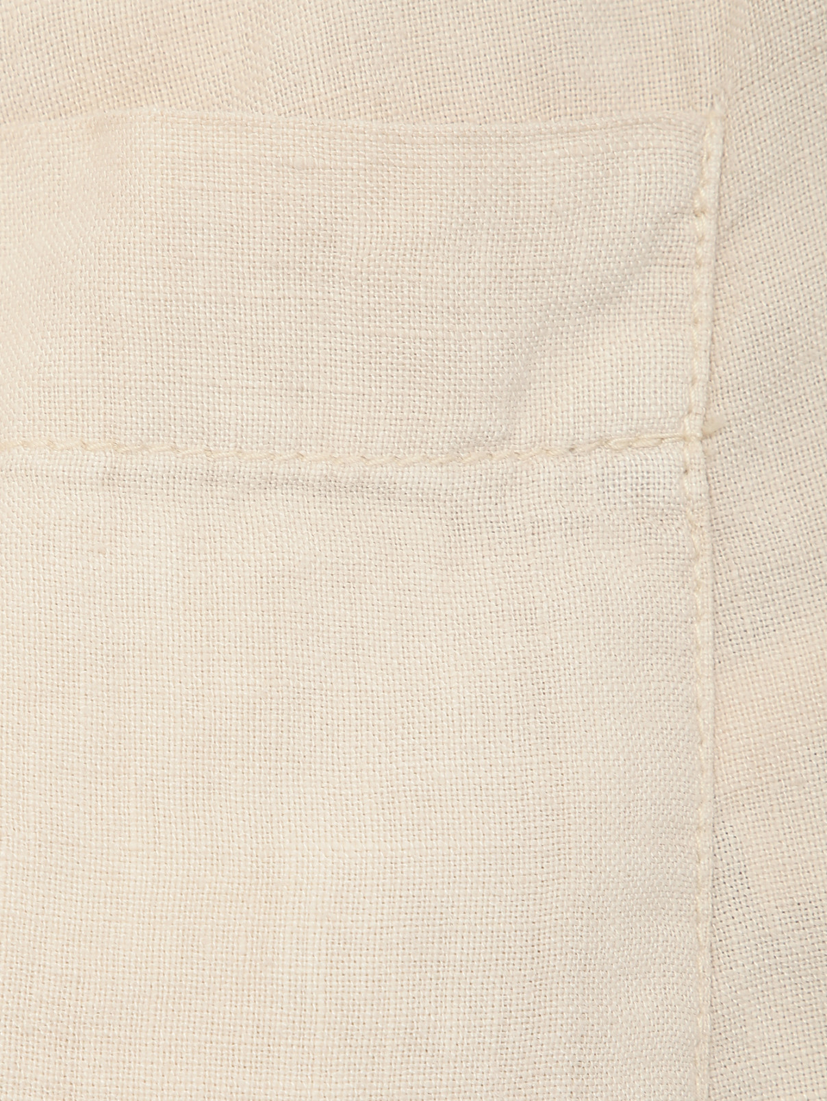 Брюки изо льна с карманами Daniele Alessandrini  –  Деталь1  – Цвет:  Бежевый