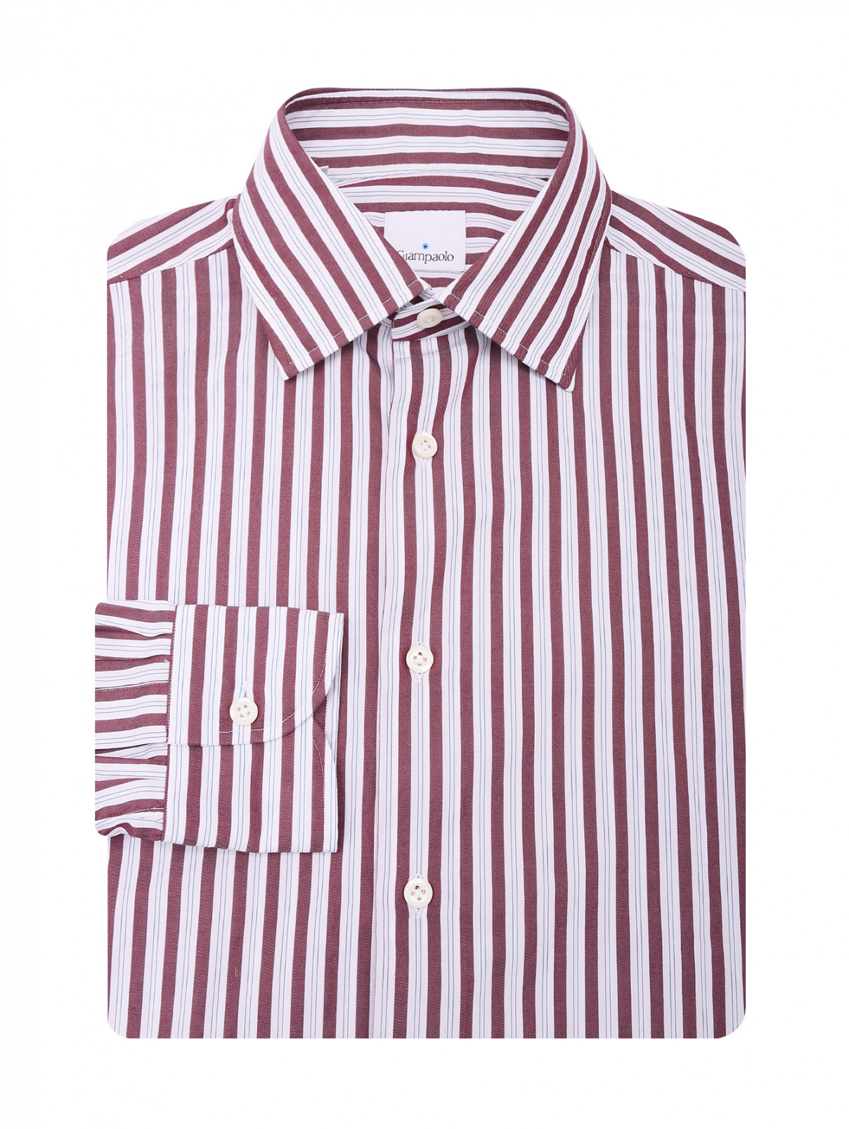 Рубашка из хлопка с узором полоска Giampaolo  –  Общий вид  – Цвет:  Узор