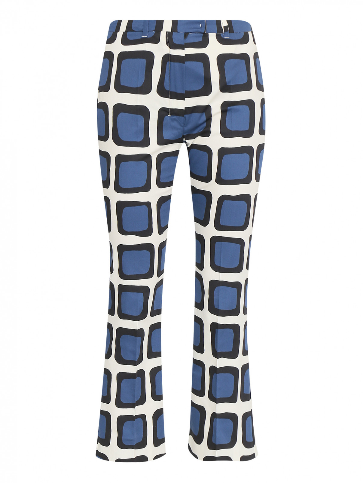 Укороченные брюки из хлопка с узором Max Mara  –  Общий вид  – Цвет:  Узор