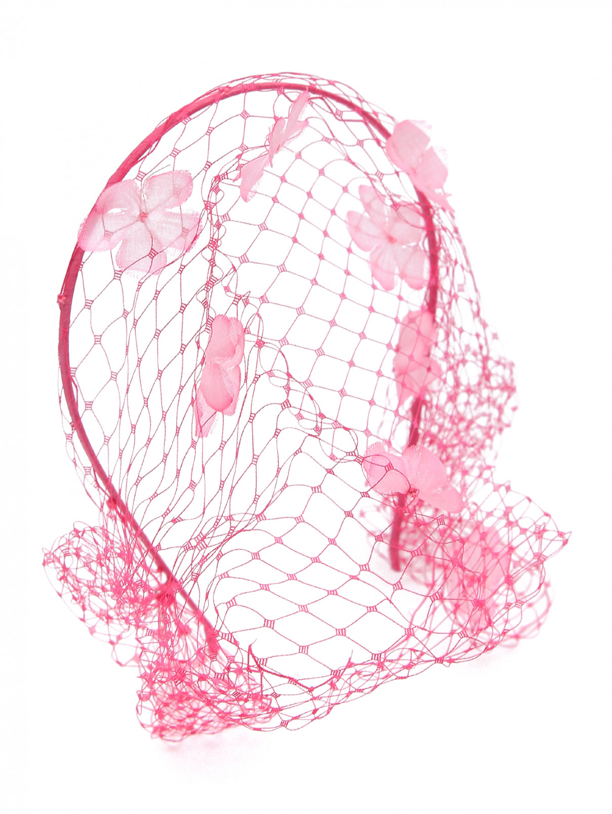 Ободок с вуалью Jennifer Behr  –  Общий вид  – Цвет:  Розовый