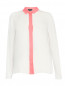 Блуза из шелка свободного кроя с контрастной отделкой Emporio Armani  –  Общий вид