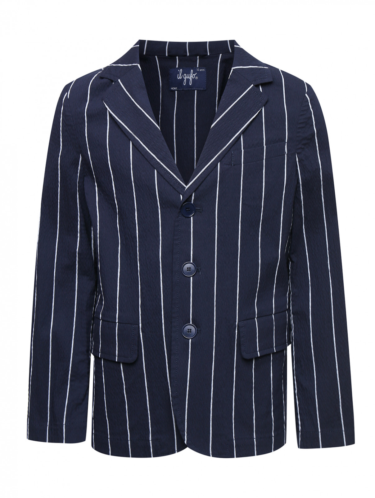 Однобортный пиджак с узором и карманами Il Gufo  –  Общий вид  – Цвет:  Узор