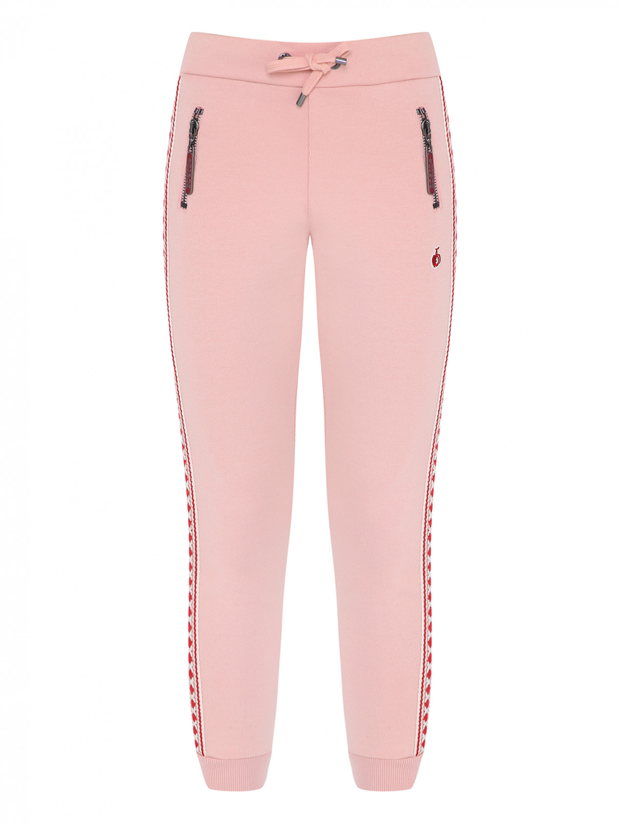 Трикотажные брюки с лампасами BOSCO  –  Общий вид  – Цвет:  Розовый