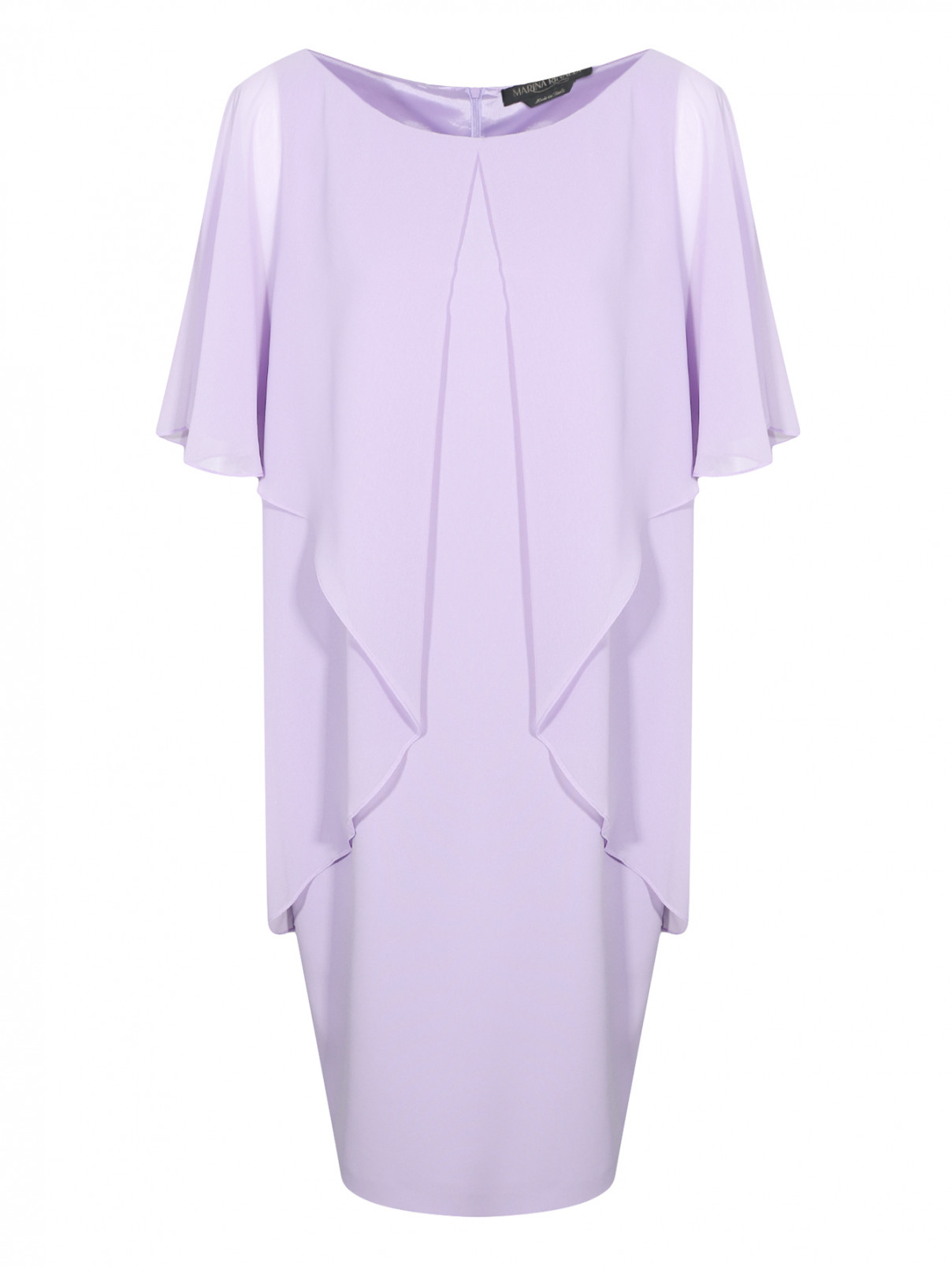 Платье прямого кроя с рукавами "фонарик" Marina Rinaldi  –  Общий вид  – Цвет:  Фиолетовый