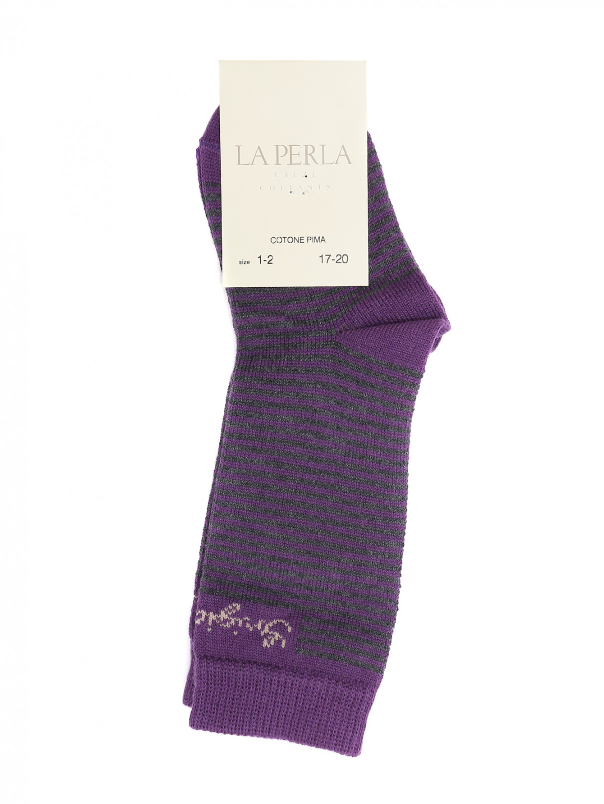 Носки из хлопка с узором "полоска" La Perla  –  Общий вид  – Цвет:  Фиолетовый