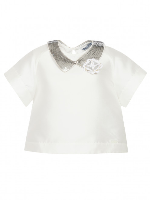 Блуза свободного кроя с декоративным воротничком MiMiSol - Общий вид