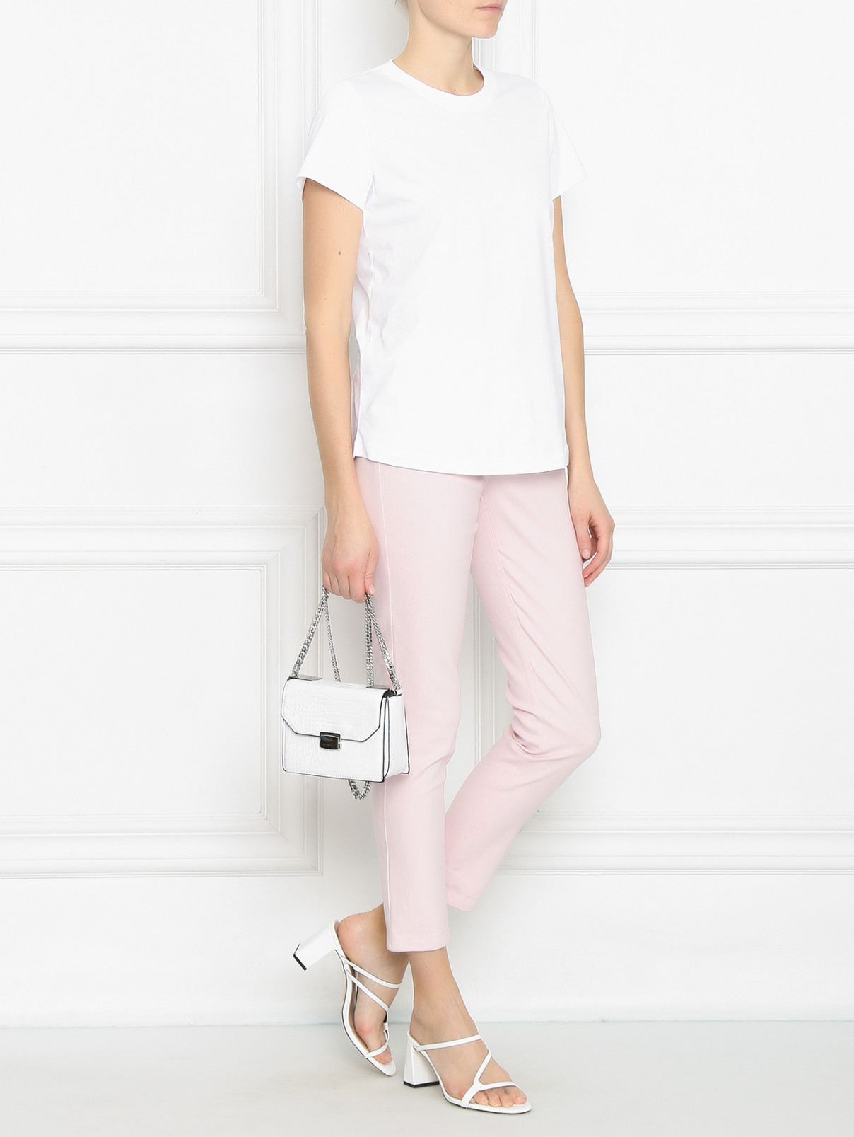Зауженные джинсы с металлической фурнитурой Max Mara  –  Модель Общий вид  – Цвет:  Розовый