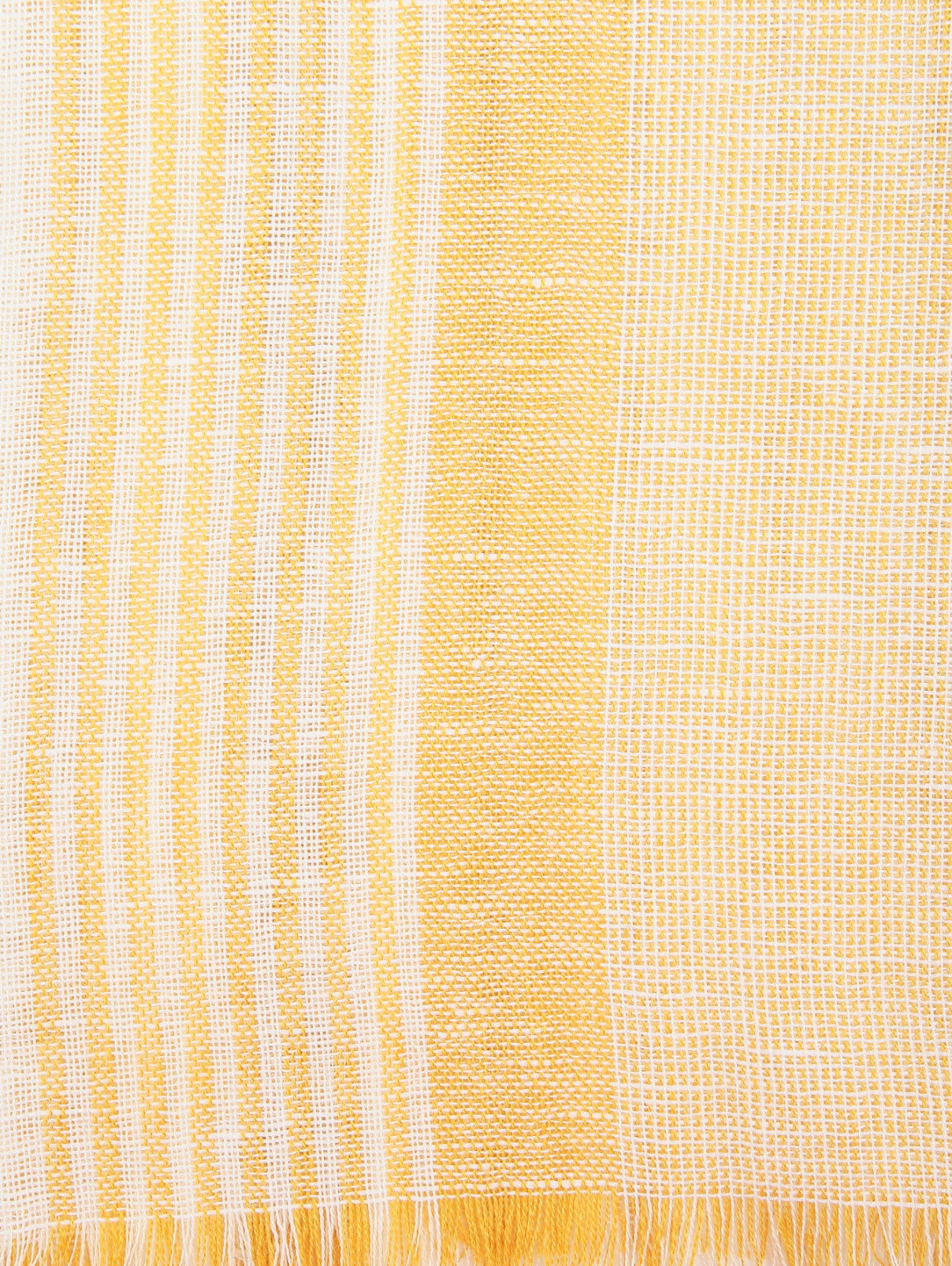 Шарф из смешанного льна с узором "полоска" Max Mara  –  Деталь  – Цвет:  Желтый