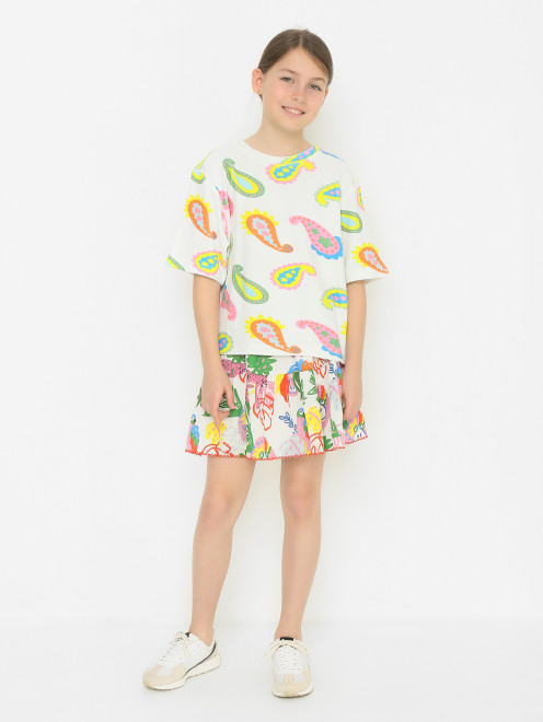 Юбка из хлопка на резинке Stella McCartney kids - МодельОбщийВид