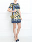 Платье-мини из хлопка с узором Alberta Ferretti  –  Модель Общий вид